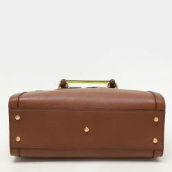 Gucci Brown Leather Small Bamboo Diana Tote