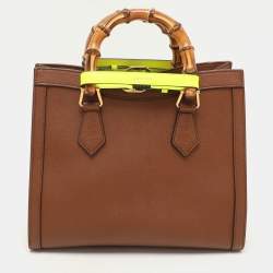 Gucci Brown Leather Small Bamboo Diana Tote