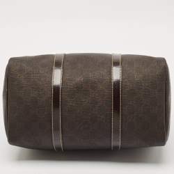 Gucci Dark Brown GG Supreme Canvas and Leather Medium Joy Boston Bag