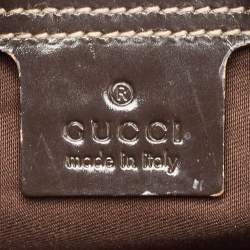 Gucci Dark Brown GG Supreme Canvas and Leather Medium Joy Boston Bag