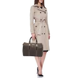 Gucci Dark Brown GG Supreme Canvas and Leather Medium Joy Boston Bag