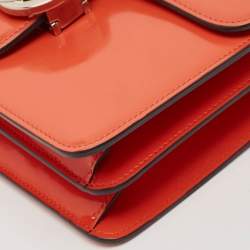 Gucci Orange Patent Leather Dollar Interlocking G Crossbody Bag