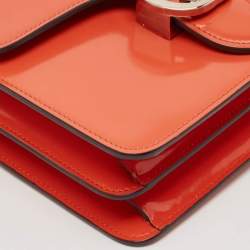Gucci Orange Patent Leather Dollar Interlocking G Crossbody Bag
