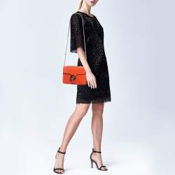 Gucci Orange Patent Leather Dollar Interlocking G Crossbody Bag