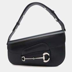 Gucci Black Leather Small Horsebit 1955 Shoulder Bag 