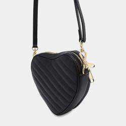 Gucci Black Leather Interlocking G Heart Shoulder Bag 
