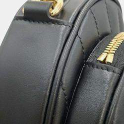 Gucci Black Leather Interlocking G Heart Shoulder Bag 