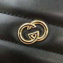 Gucci Black Leather Interlocking G Heart Shoulder Bag 