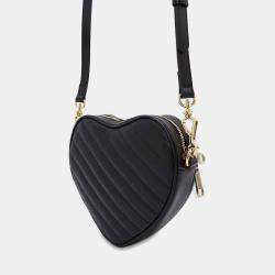 Gucci Black Leather Interlocking G Heart Shoulder Bag 