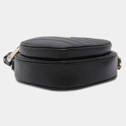 Gucci Black Leather Interlocking G Heart Shoulder Bag 
