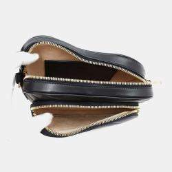 Gucci Black Leather Interlocking G Heart Shoulder Bag 