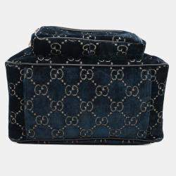  Gucci Blue Velvet Size Small GG Velvet Backpack 