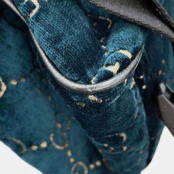  Gucci Blue Velvet Size Small GG Velvet Backpack 