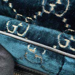  Gucci Blue Velvet Size Small GG Velvet Backpack 