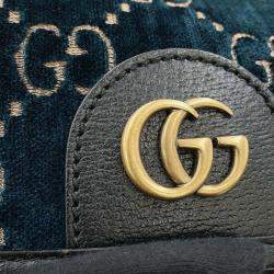  Gucci Blue Velvet Size Small GG Velvet Backpack 