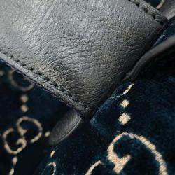  Gucci Blue Velvet Size Small GG Velvet Backpack 