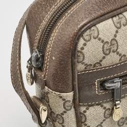 Pre Owned Gucci Beige/Brown GG Supreme Canvas and Leather Medium Ophidia Crossbody Bag