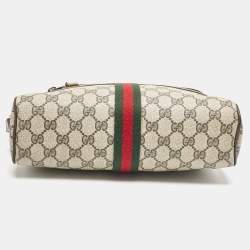 Pre Owned Gucci Beige/Brown GG Supreme Canvas and Leather Medium Ophidia Crossbody Bag