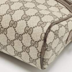 Pre Owned Gucci Beige/Brown GG Supreme Canvas and Leather Medium Ophidia Crossbody Bag