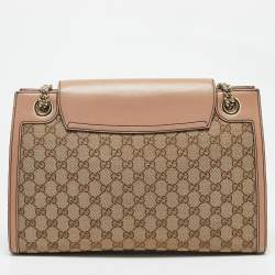 Pre Owned Gucci Beige GG Canvas Large Emily Chain Shoulder Bag