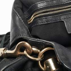 Pre Owned Gucci Black GG Canvas and Leather Medium Babouska Indy Hobo