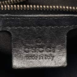 Pre Owned Gucci Black GG Canvas and Leather Medium Babouska Indy Hobo