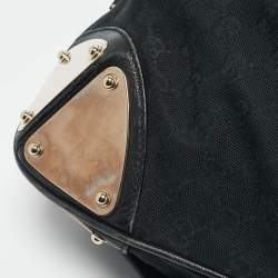 Pre Owned Gucci Black GG Canvas and Leather Medium Babouska Indy Hobo