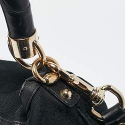 Pre Owned Gucci Black GG Canvas and Leather Medium Babouska Indy Hobo