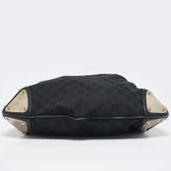 Pre Owned Gucci Black GG Canvas and Leather Medium Babouska Indy Hobo