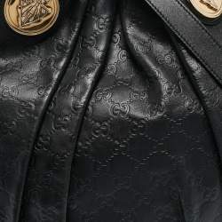 Gucci Black Guccissima Leather Large Hysteria Hobo