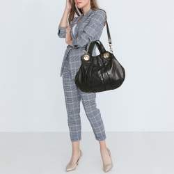 Gucci Black Guccissima Leather Large Hysteria Hobo