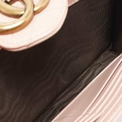 Gucci Light Pink Matelassé Leather GG Marmont Wallet on Chain