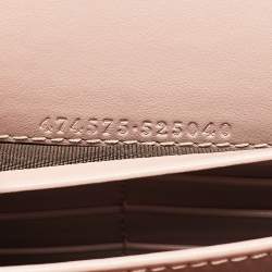 Gucci Light Pink Matelassé Leather GG Marmont Wallet on Chain
