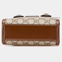 Gucci Beige/Brown Mini GG Supreme Interlocking G Satchel Bag
