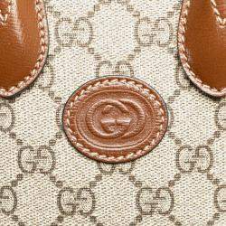 Gucci Beige/Brown Mini GG Supreme Interlocking G Satchel Bag