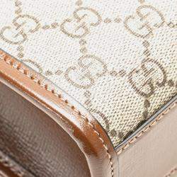 Gucci Beige/Brown Mini GG Supreme Interlocking G Satchel Bag