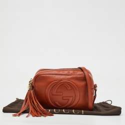 Gucci Orange Leather Small Soho Disco Crossbody Bag