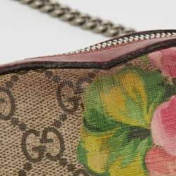 Gucci Multicolor GG Supreme Blooms Canvas and Leather Mini Chain Crossbody Bag
