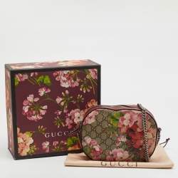 Gucci Multicolor GG Supreme Blooms Canvas and Leather Mini Chain Crossbody Bag