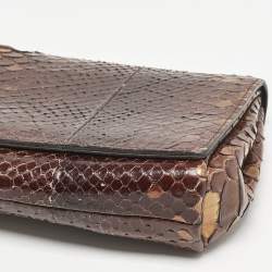 Gucci Brown Ombre Python Tassel Clutch