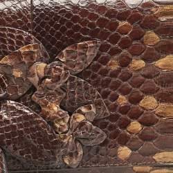 Gucci Brown Ombre Python Tassel Clutch