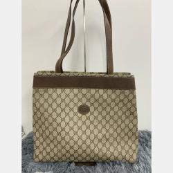 Gucci Brown Gg Supreme Canvas Shouler Tote Bag