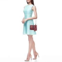 Gucci Burgundy Leather Miss Bamboo Tassel Shoulder Bag