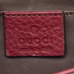 Gucci Burgundy Leather Miss Bamboo Tassel Shoulder Bag