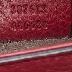 Gucci Burgundy Leather Miss Bamboo Tassel Shoulder Bag