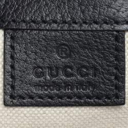 Pre Owned Gucci Blue/Beige GG Supreme Canvas and Leather Mini Ophidia Drawstring Bucket Bag