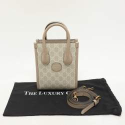 Pre Owned Gucci Beige GG Supreme Canvas Interlocking G Tote