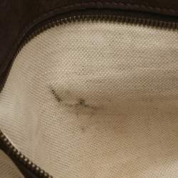 Gucci Dark Brown Nubuck Leather Ribot Horse Head Clutch