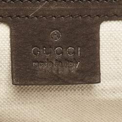 Gucci Dark Brown Nubuck Leather Ribot Horse Head Clutch