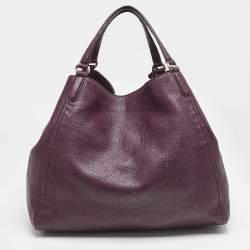 Pre Owned Gucci Burgundy Leather Large Soho Shopper Tote